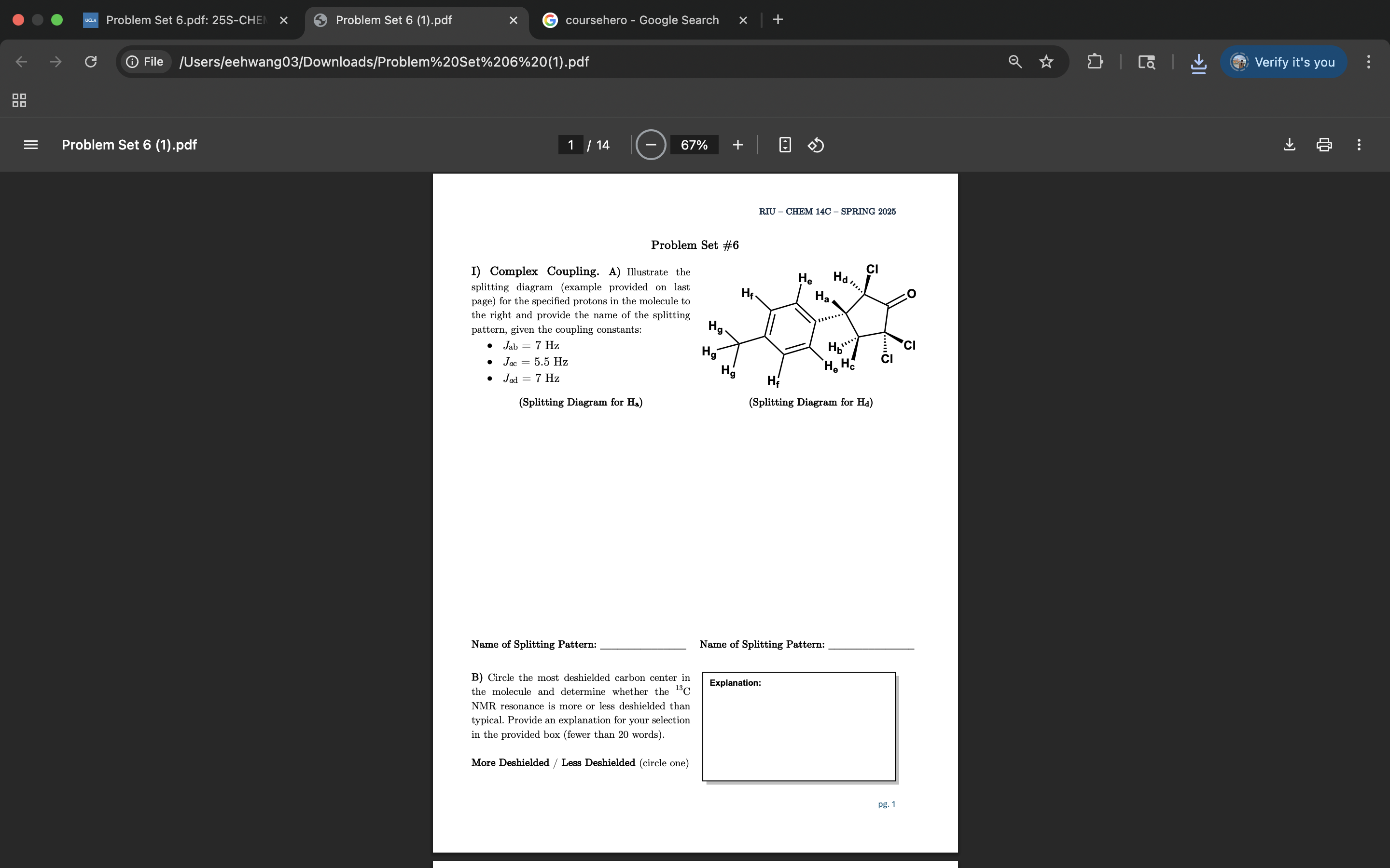 RIU - CHEM 14C - SPRING 2025 C) What term best