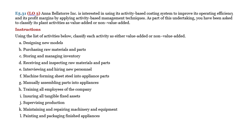 E 5 - 3 1 ( LO 3 ) Anna Bellatorre Inc. is