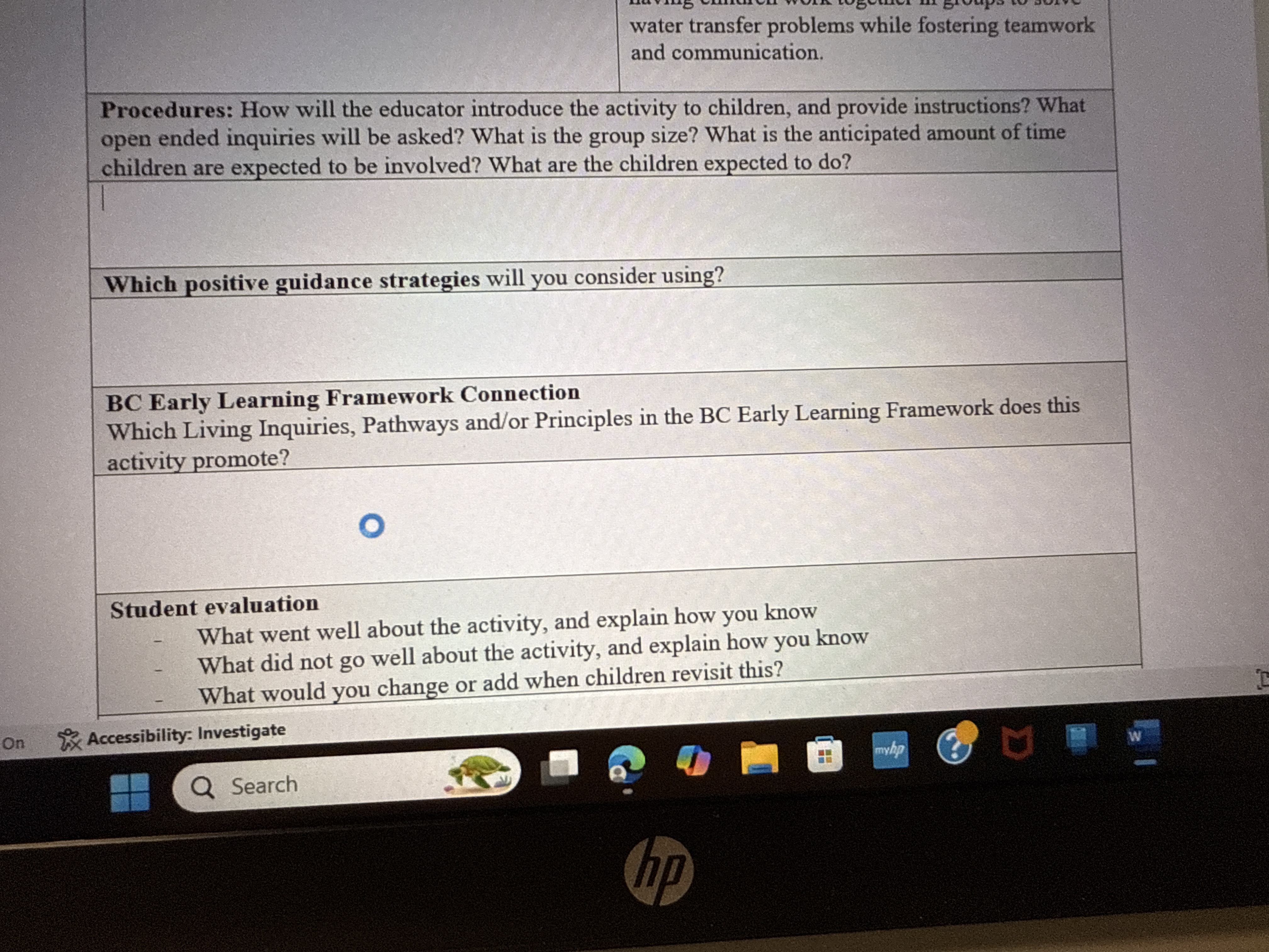 water transfer problems while fostering teamwork