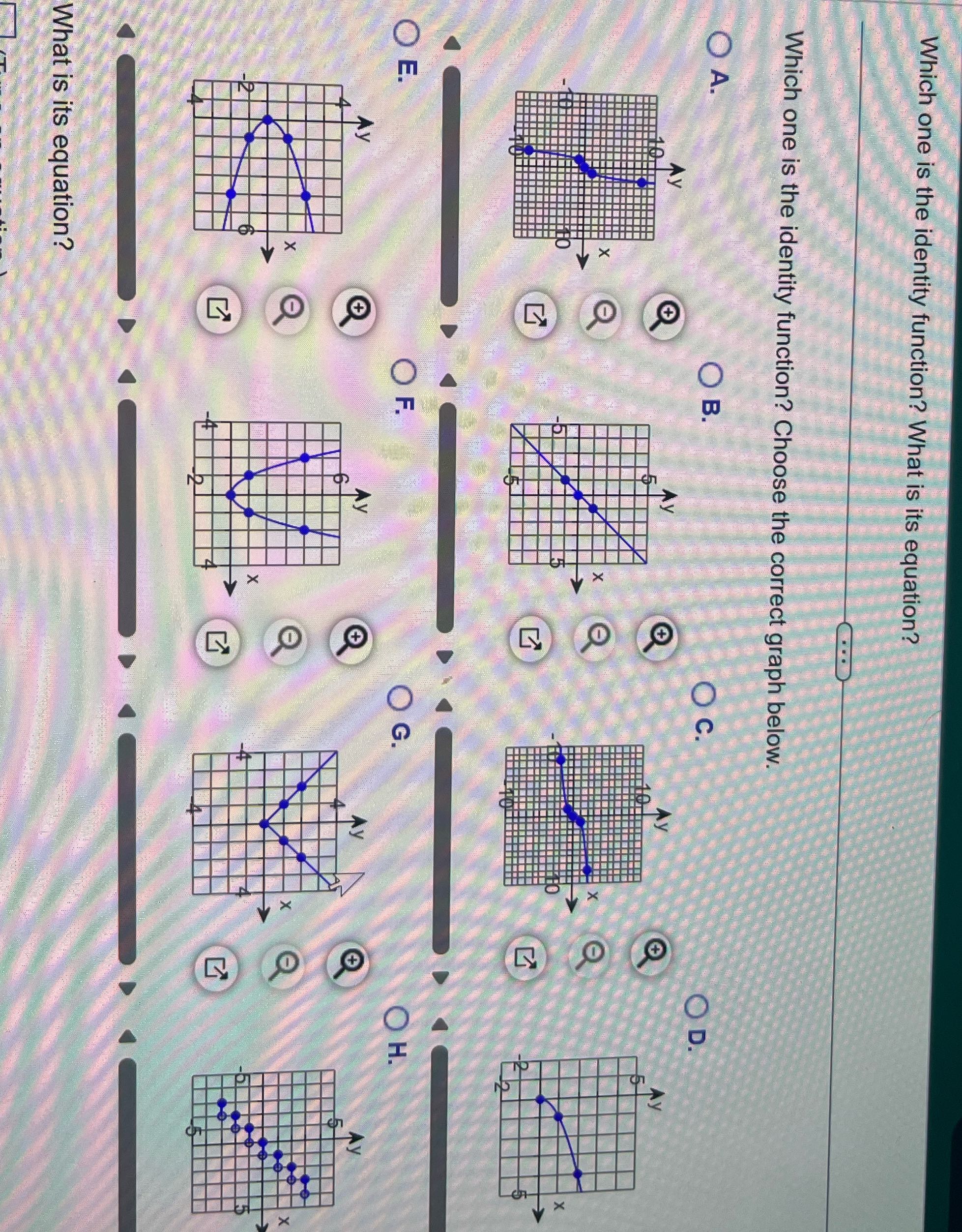 Which one is the identity function? What is its