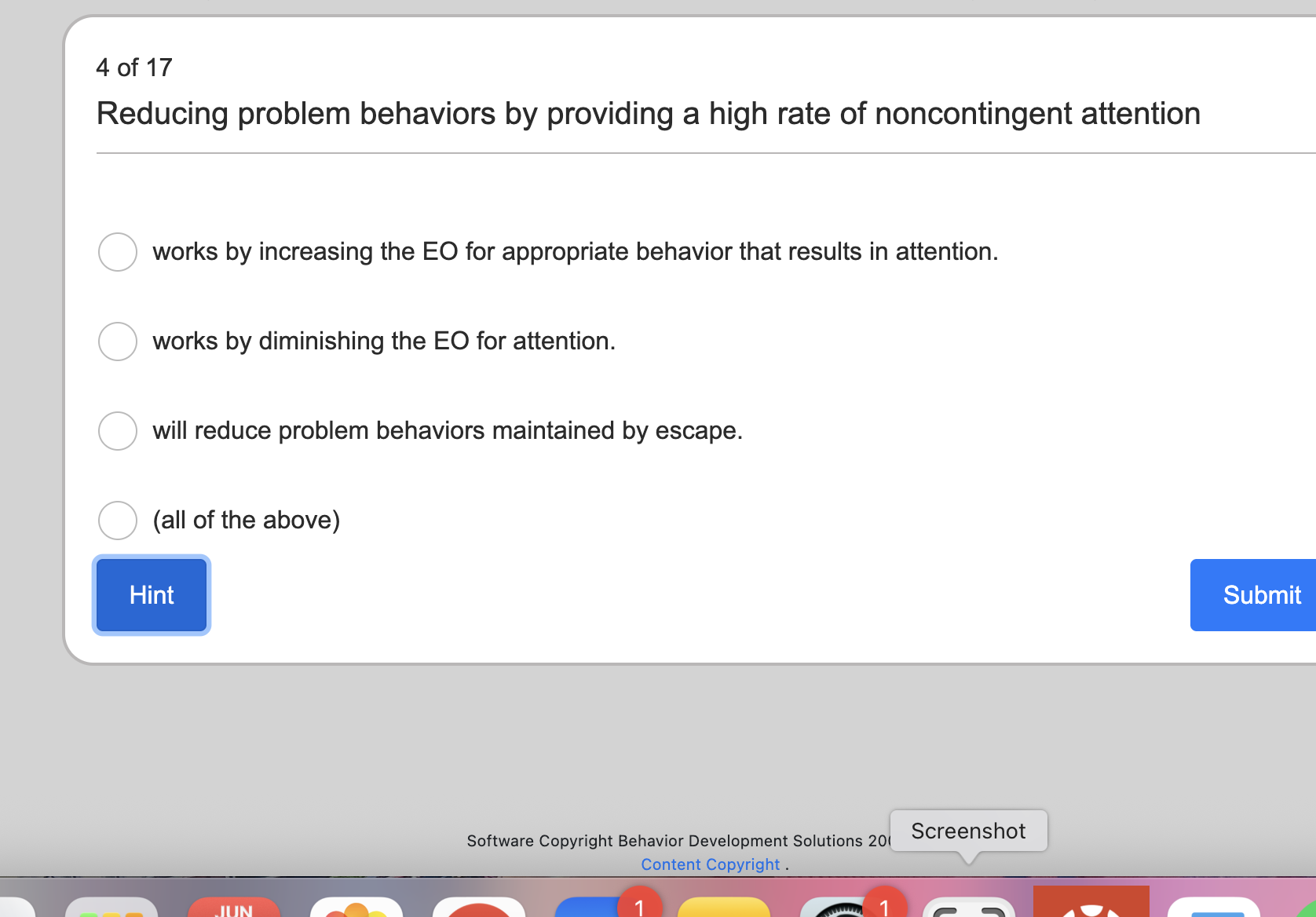 ANWSER THIS 4 of 17 Reducing problem behaviors by