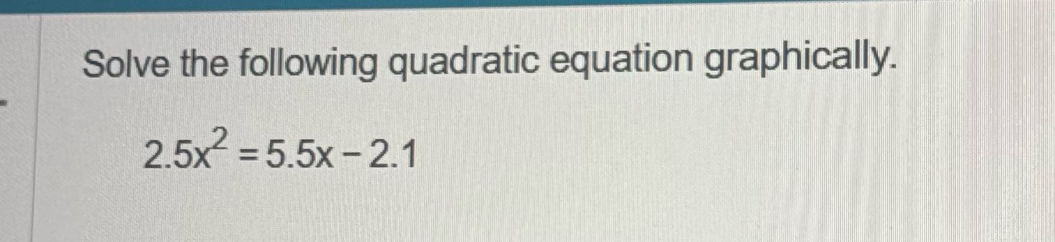 Solve the following quadratic equation
