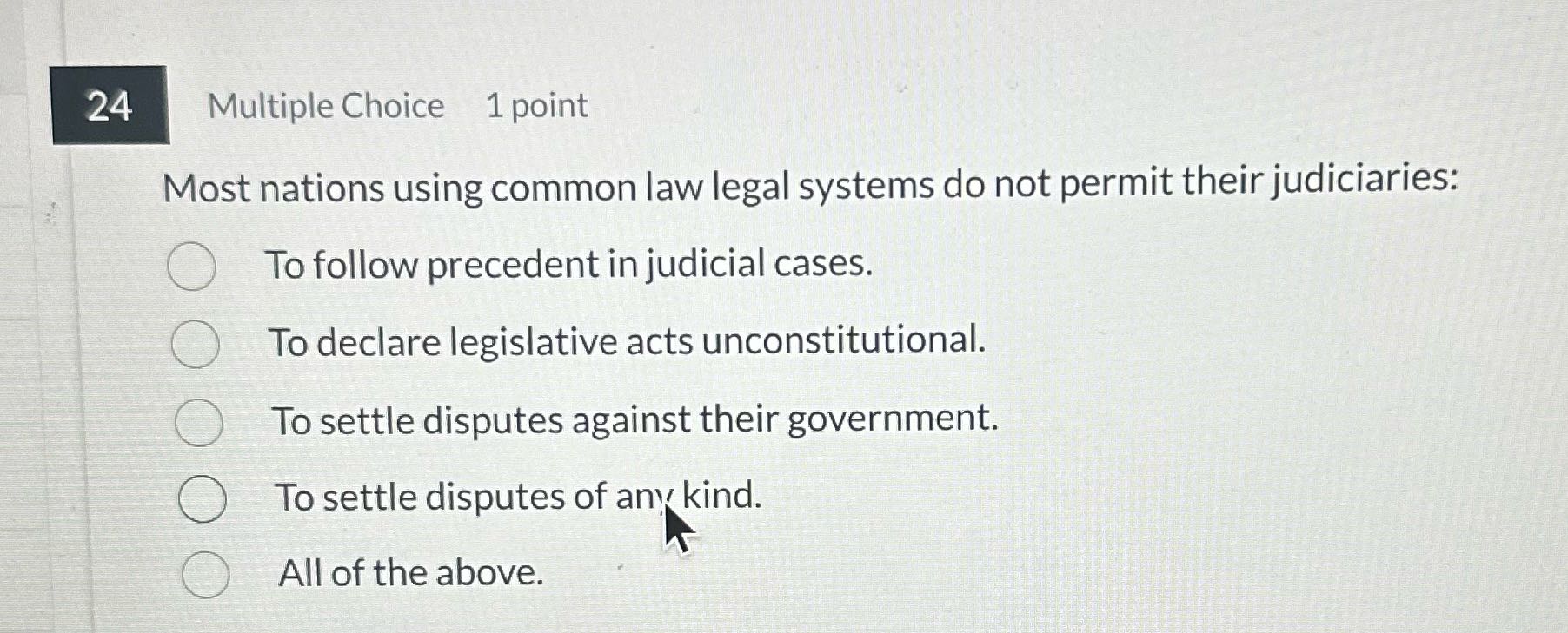 ES Multiple Choice 1 point Most nations using