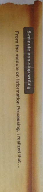 5-minute non-stop writing From the module on