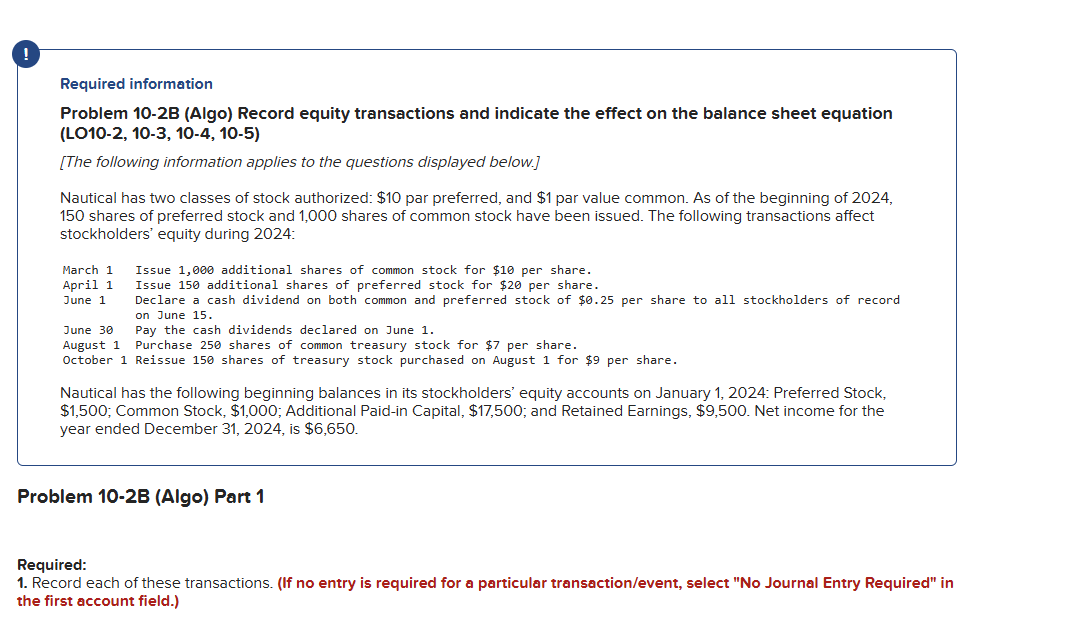 1 Required information Problem 1 0 - 2 B ( Algo )