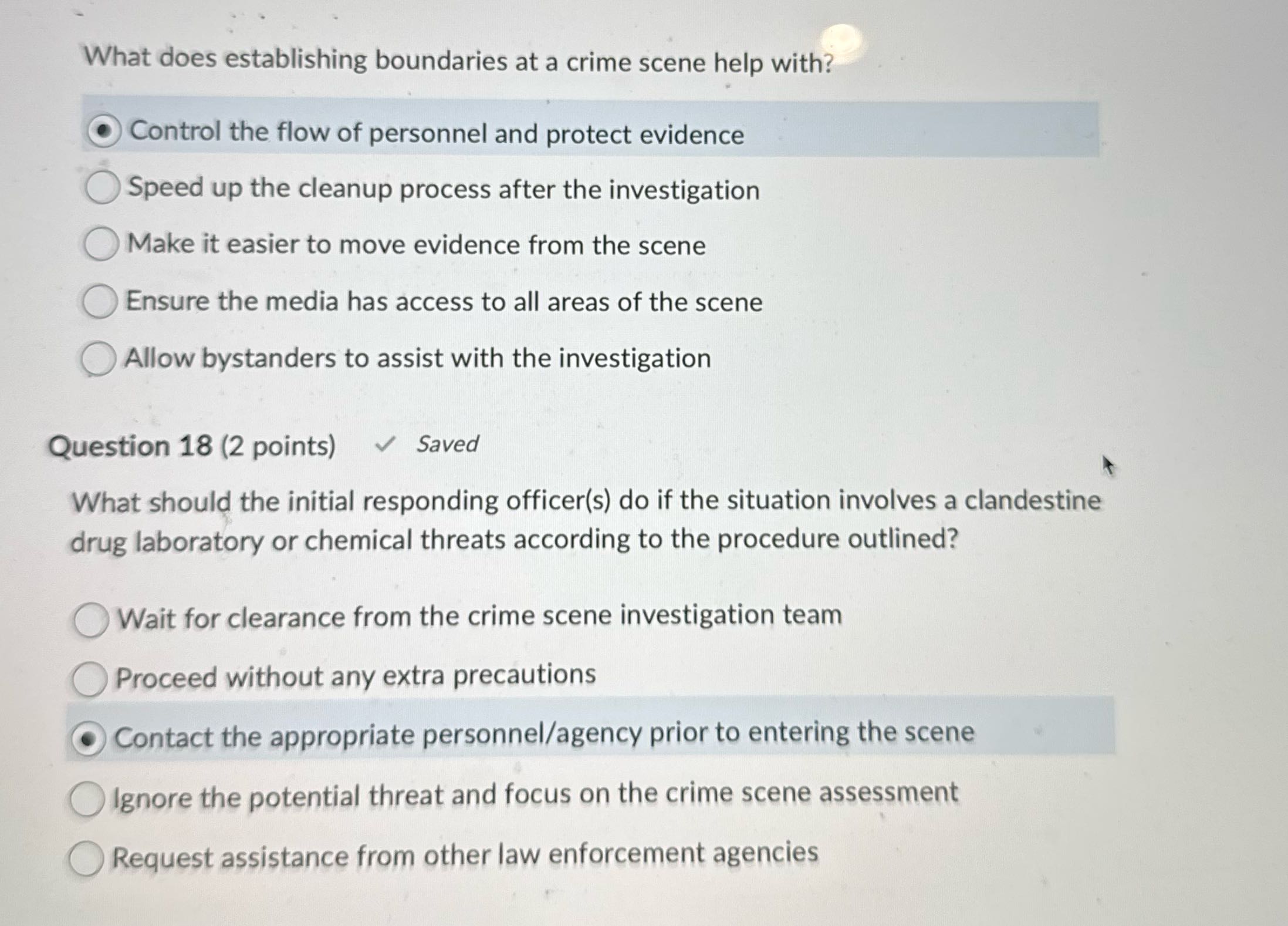 What does establishing boundaries at a crime