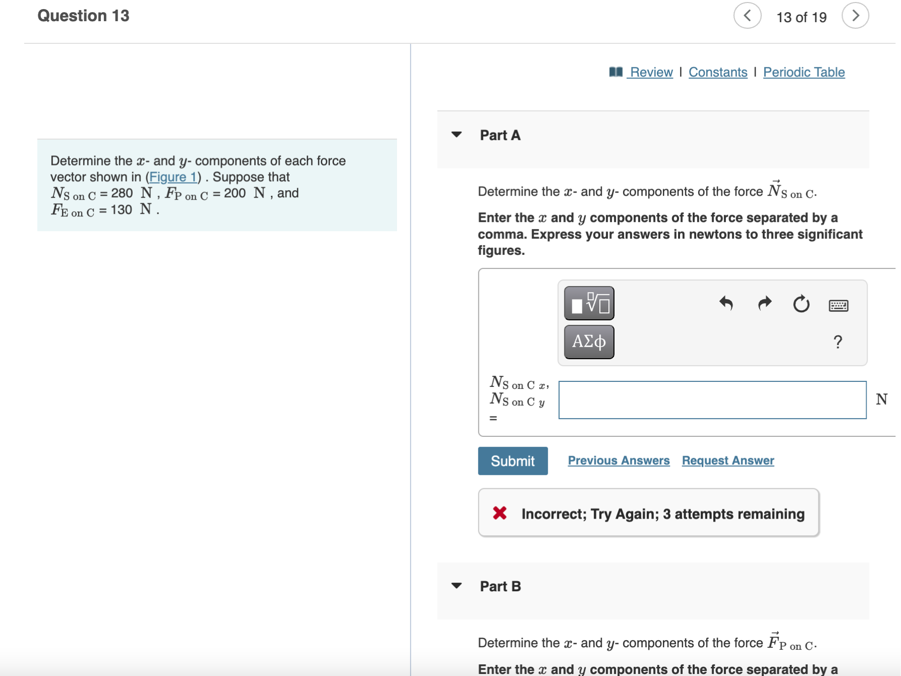 Question 13 < 13 of 19 > Review | Constants |