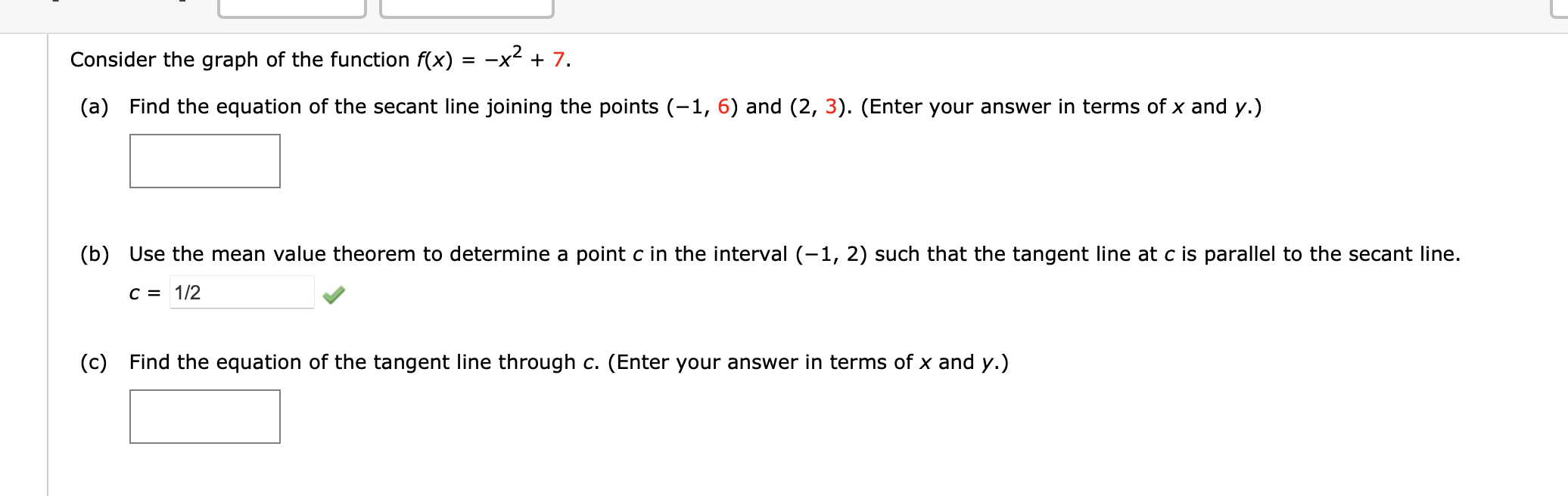 Consider the function f(x) = x2 - x - 30. Use a