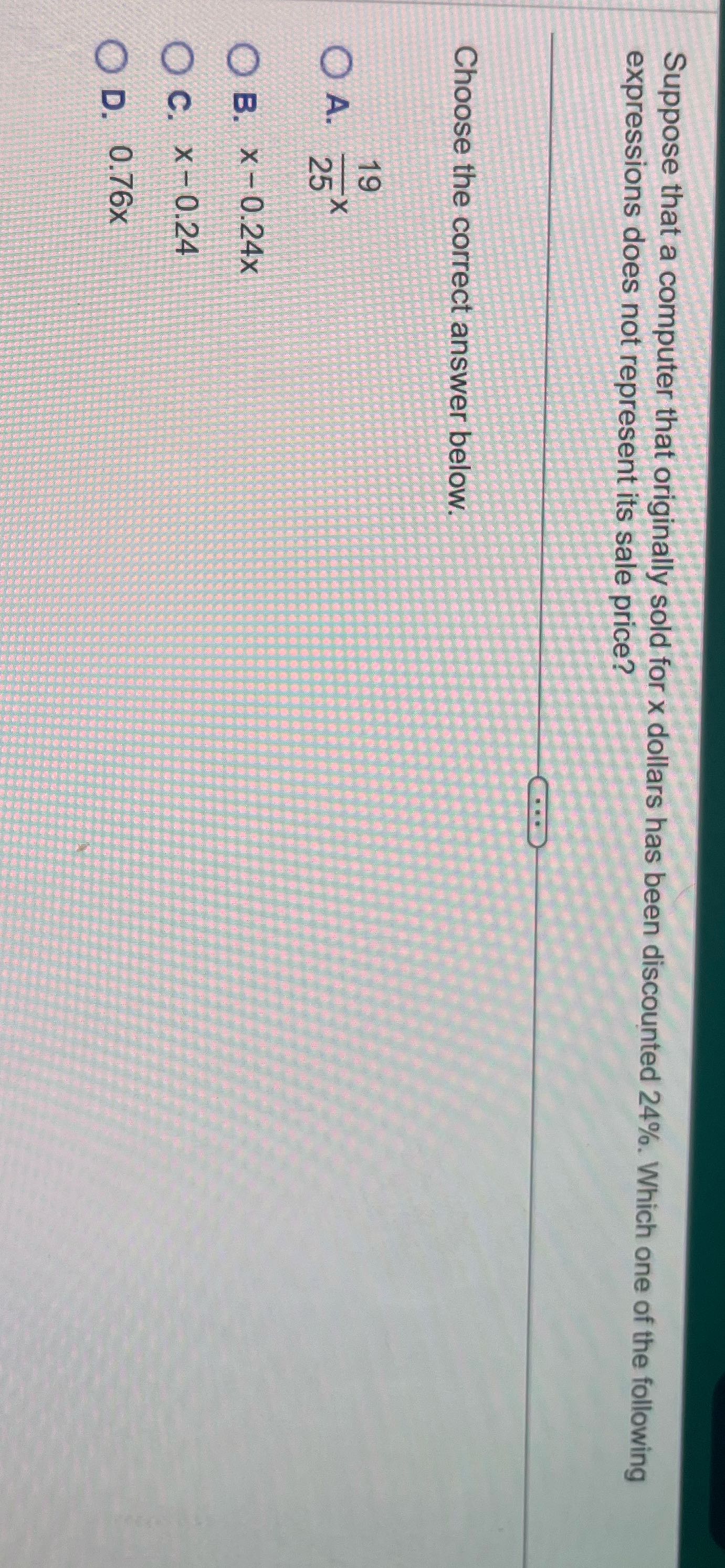 Suppose that a computer that originally sold for