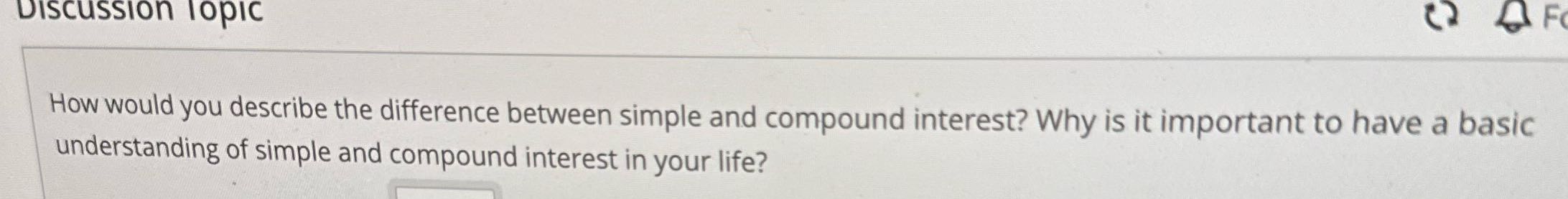 Discussion Topic Q F How would you describe the