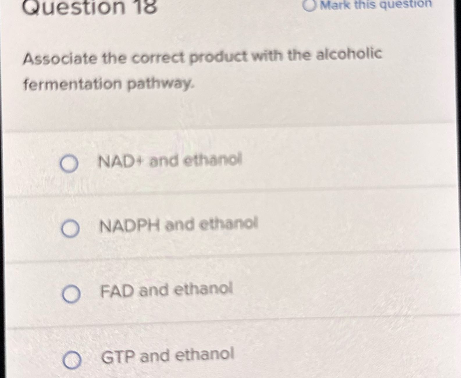 Question 18 Mark this question Associate the