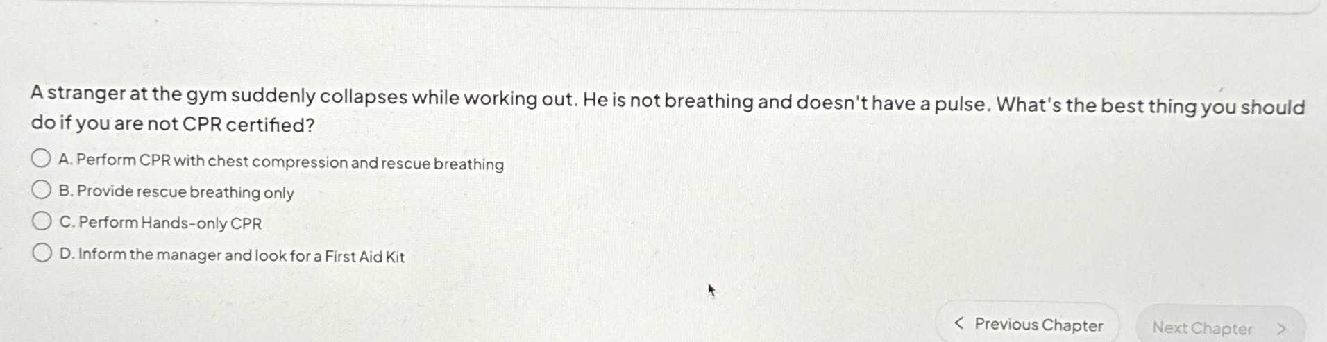 A stranger at the gym suddenly collapses while