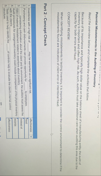 Potential Misstatements in the Auditing of