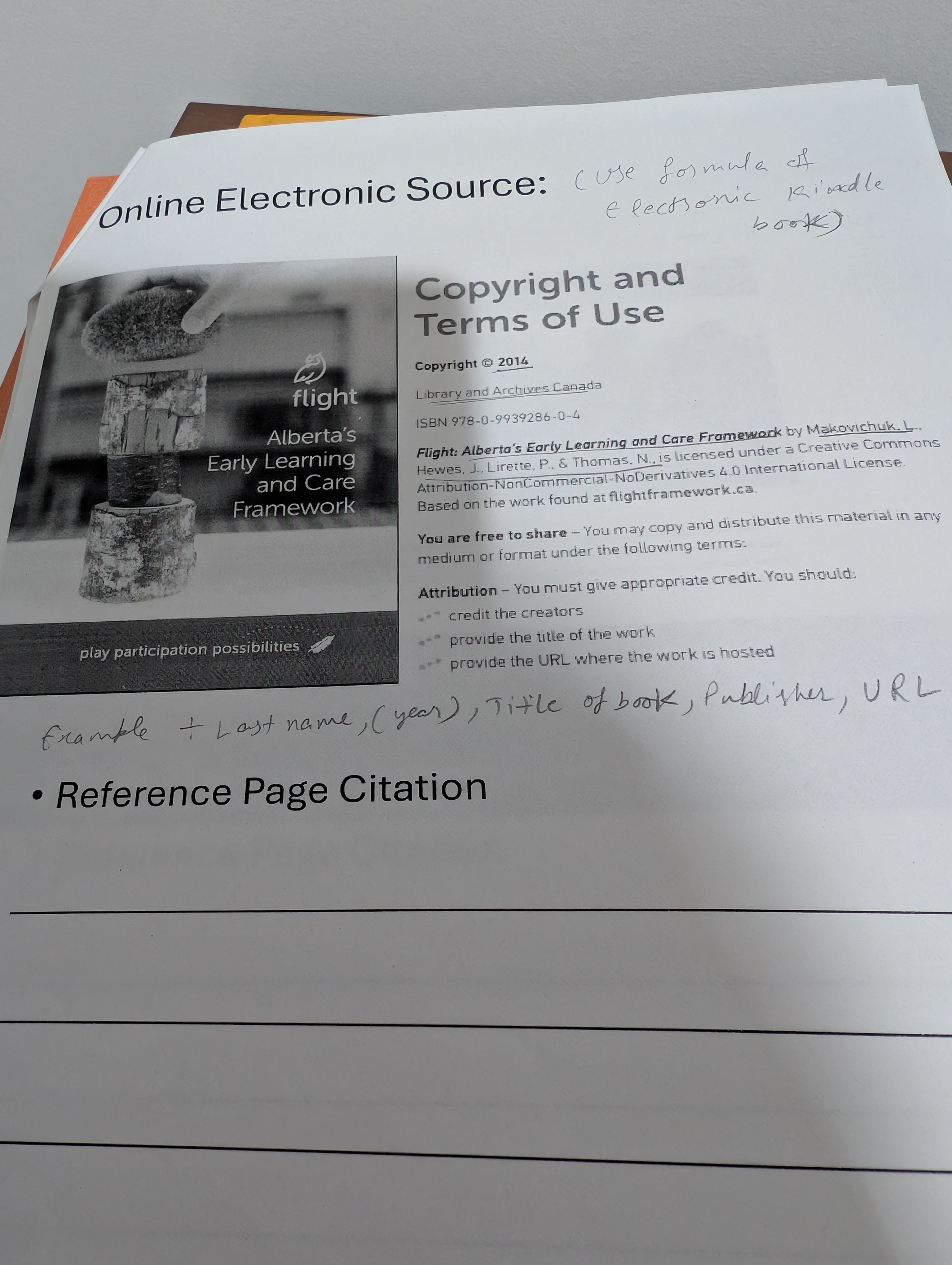 What is Reference page Citation for this? online