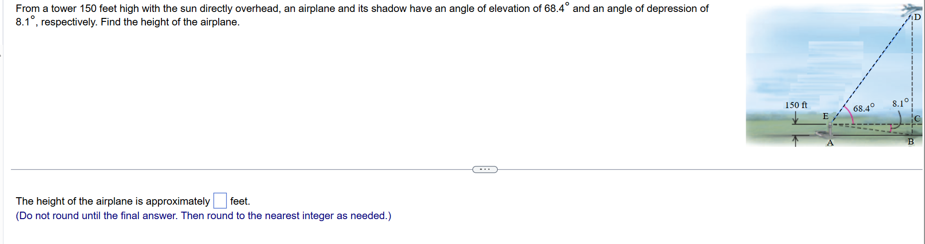 Answer this From a tower 150 feet high with the