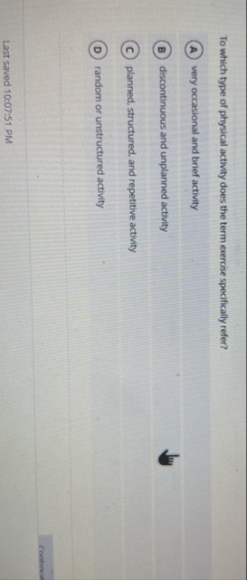 To which type of physical activity does the term