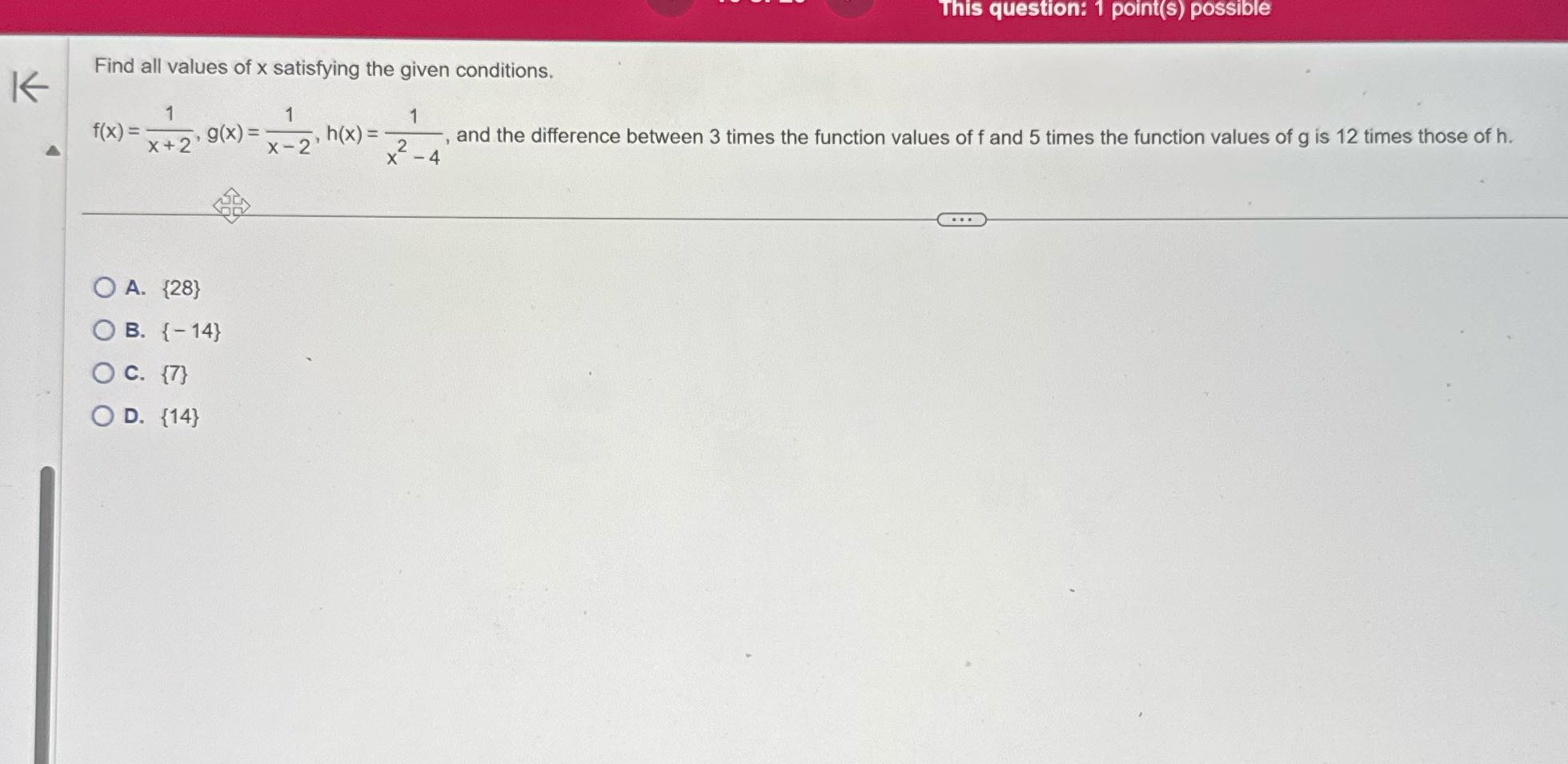 This question: 1 point(s) possible K Find all
