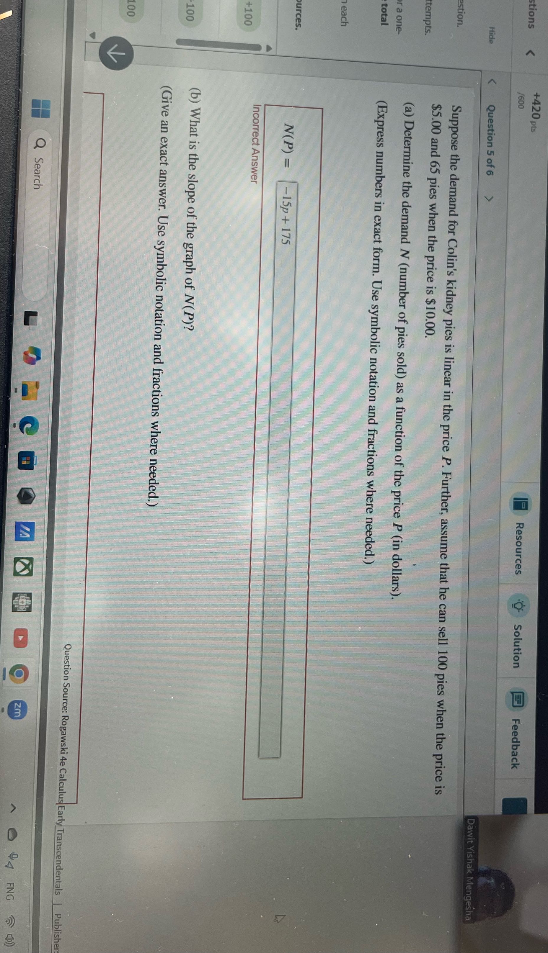 stions +420 pts Resources Solution Feedback /600