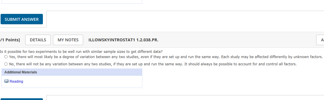 how to solve SUBMIT ANSWER /1 Points] DETAILS MY