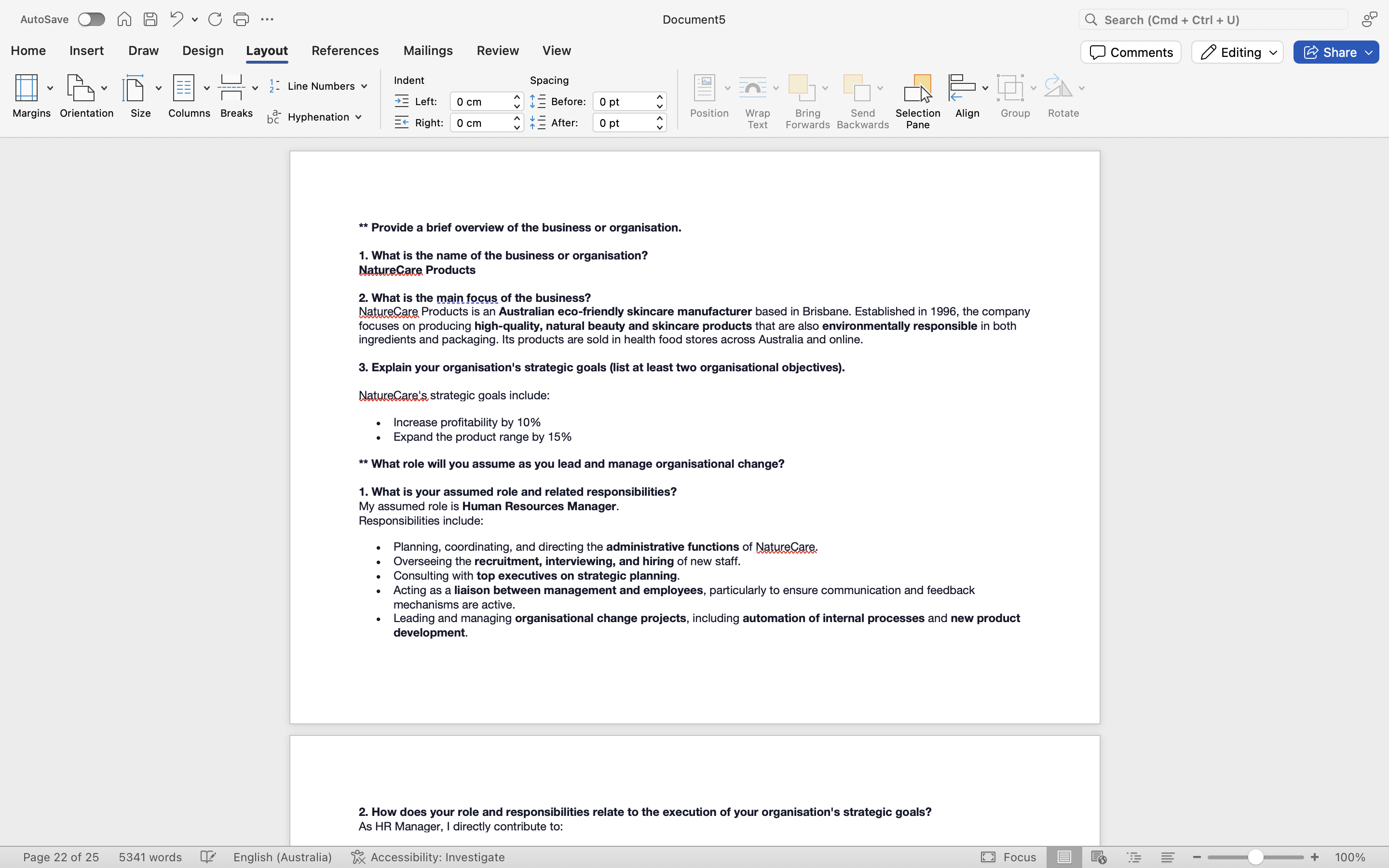 Questions: Assume a period of time has passed.