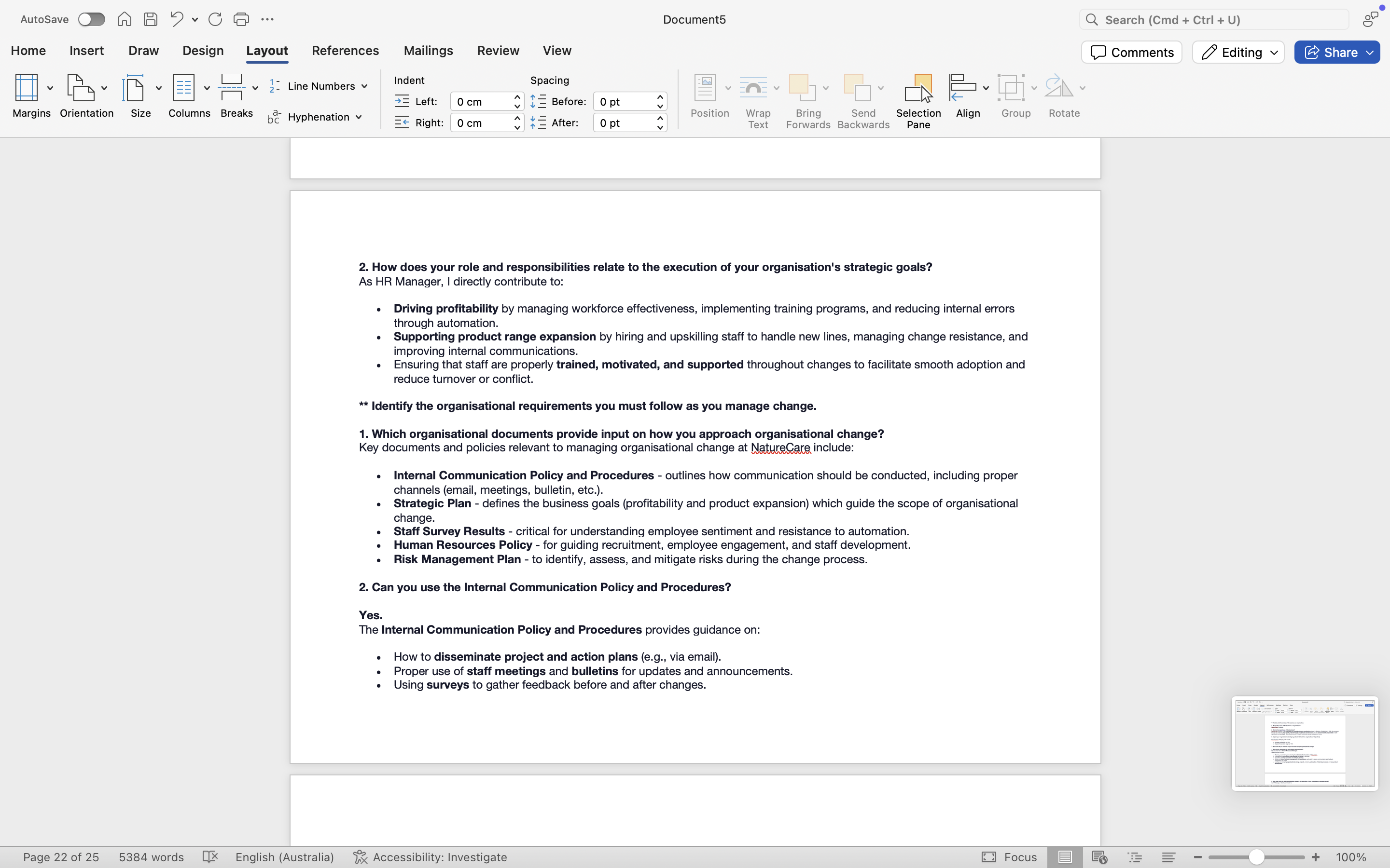 Questions: Assume a period of time has passed.