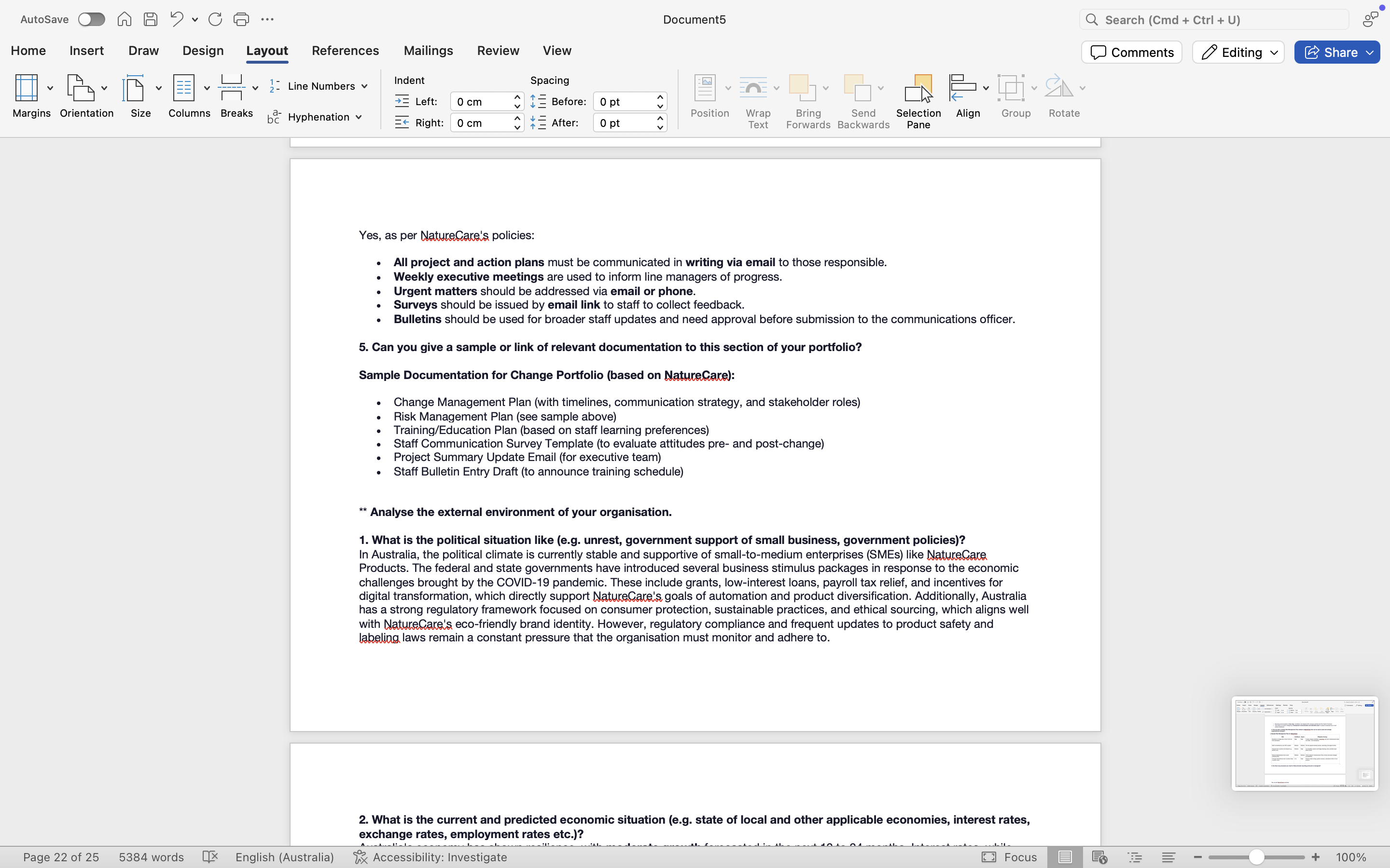 Questions: Assume a period of time has passed.