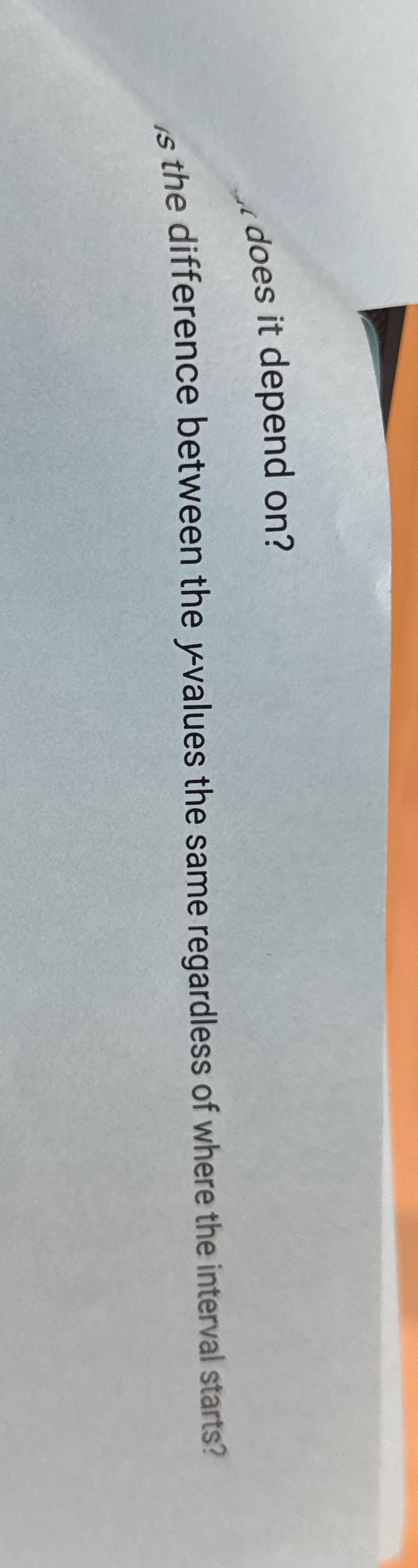 does it depend on? is the difference between the