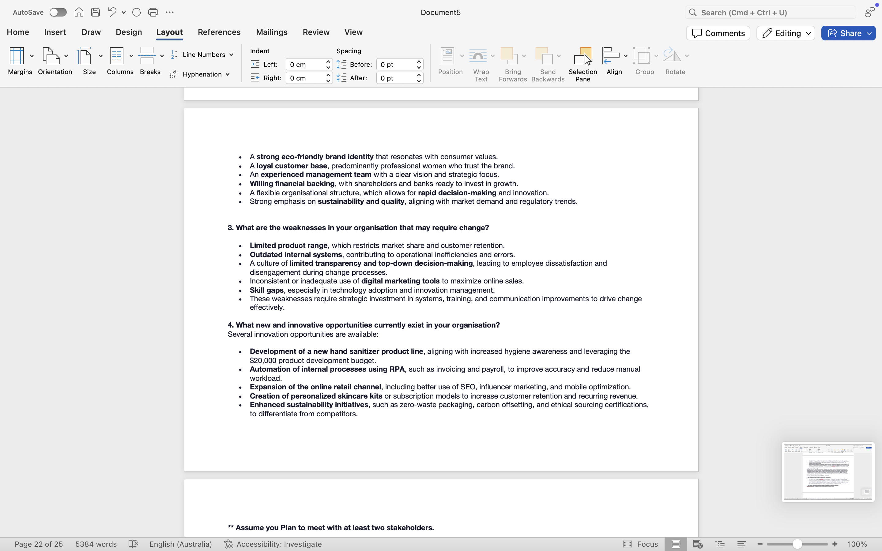 Questions: Assume a period of time has passed.