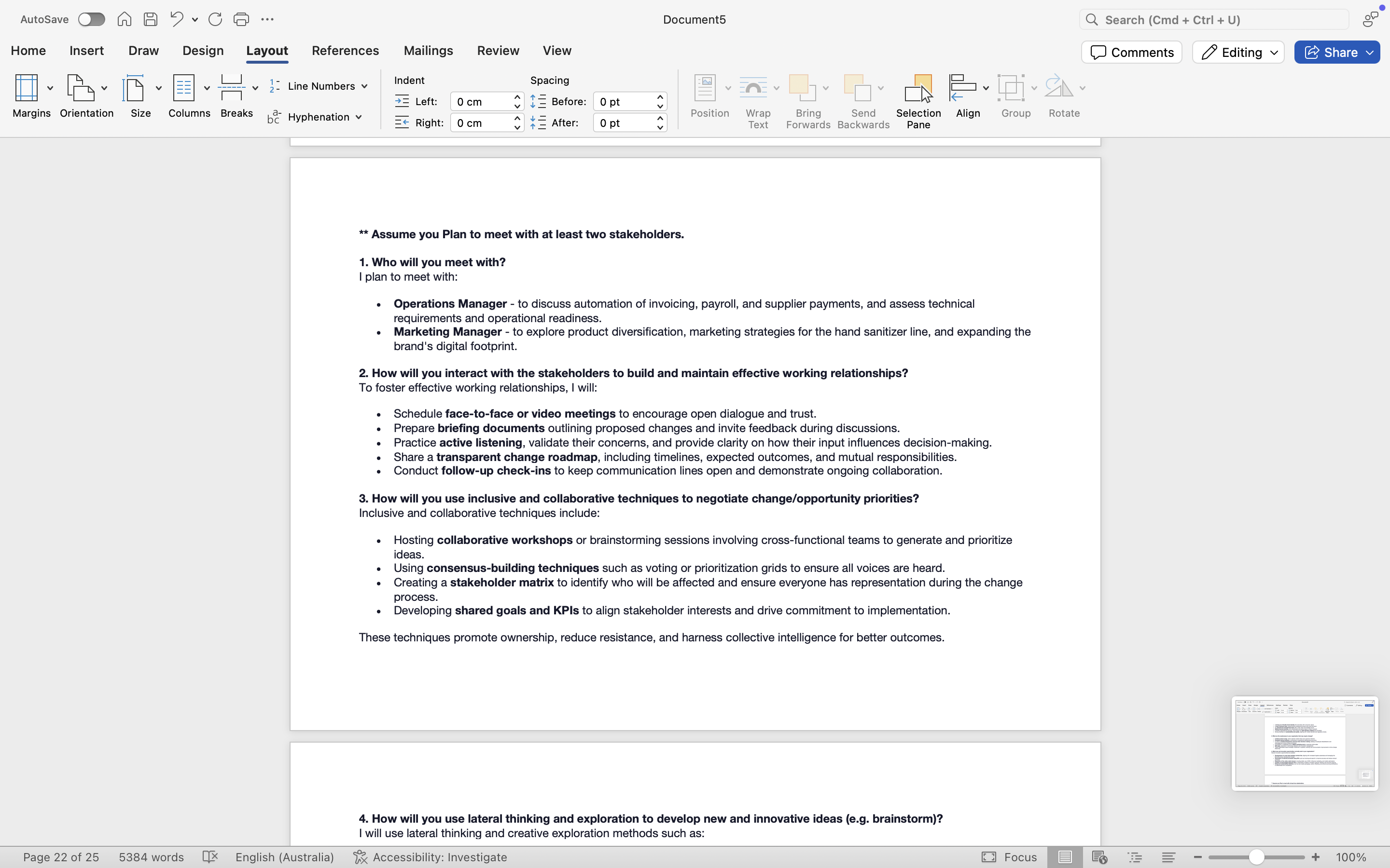 Questions: Assume a period of time has passed.