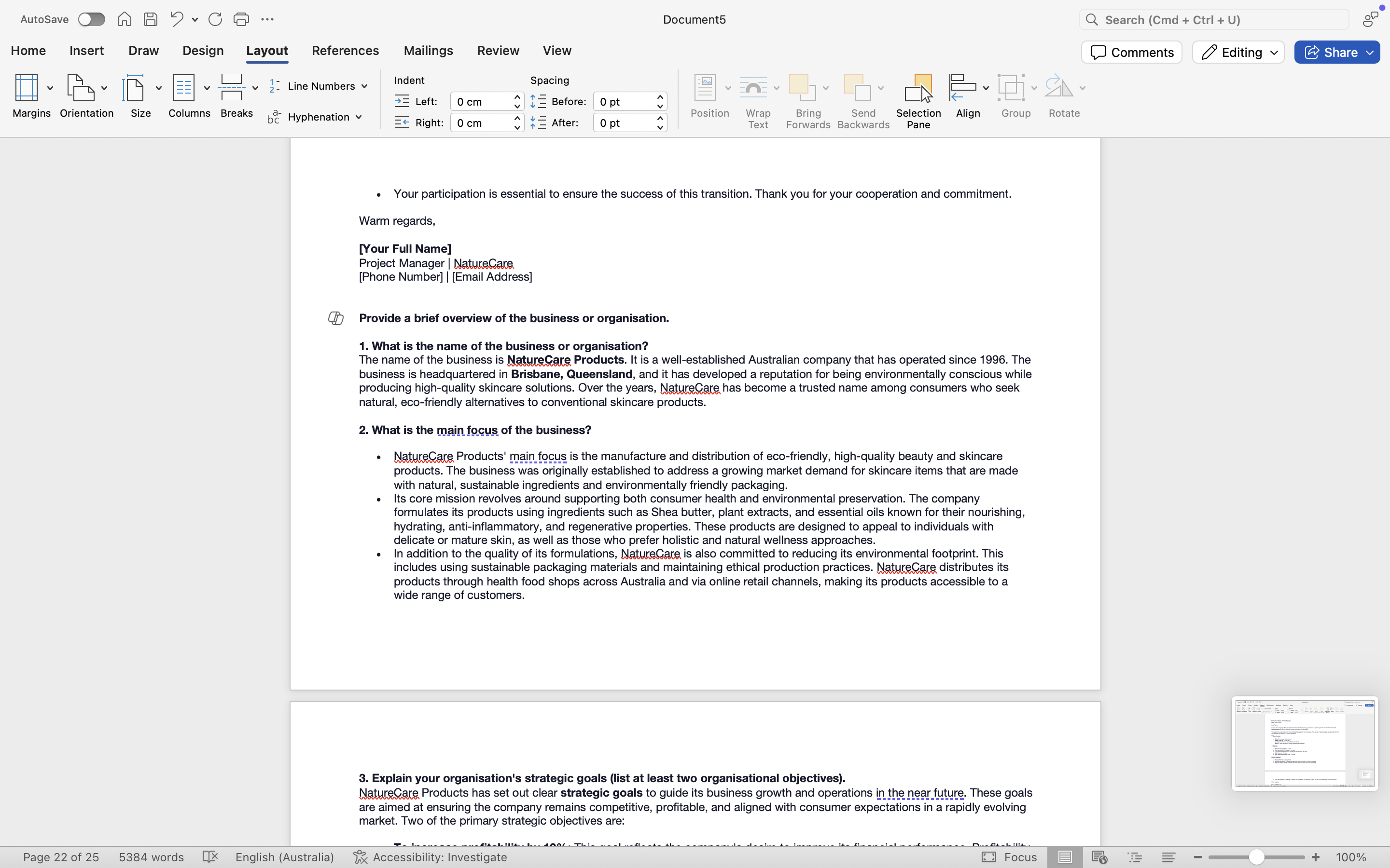 Questions: Assume a period of time has passed.