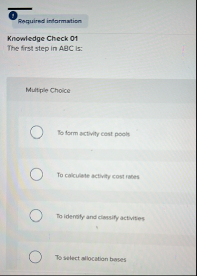 ( 8 ) Required information Knowledge Check 0 1