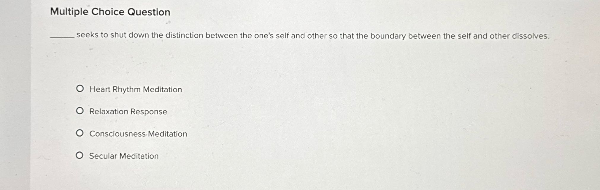 Multiple Choice Question seeks to shut down the