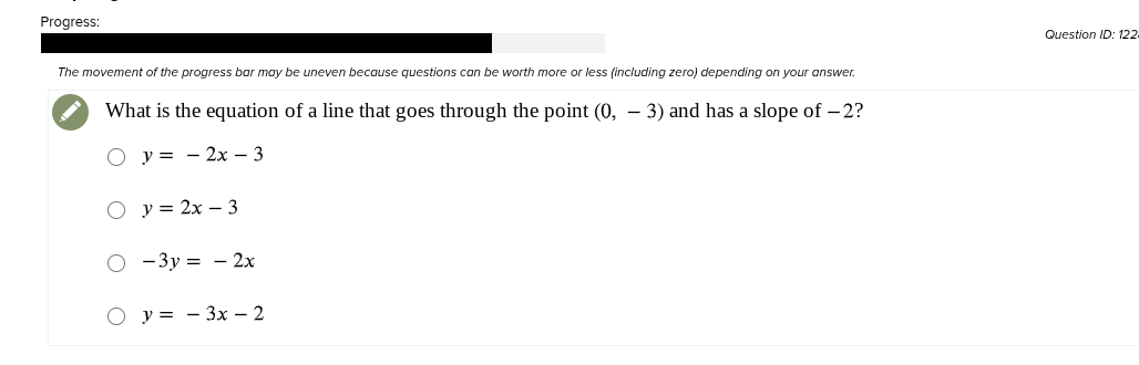 answer Progress: Question ID: 122 The movement of
