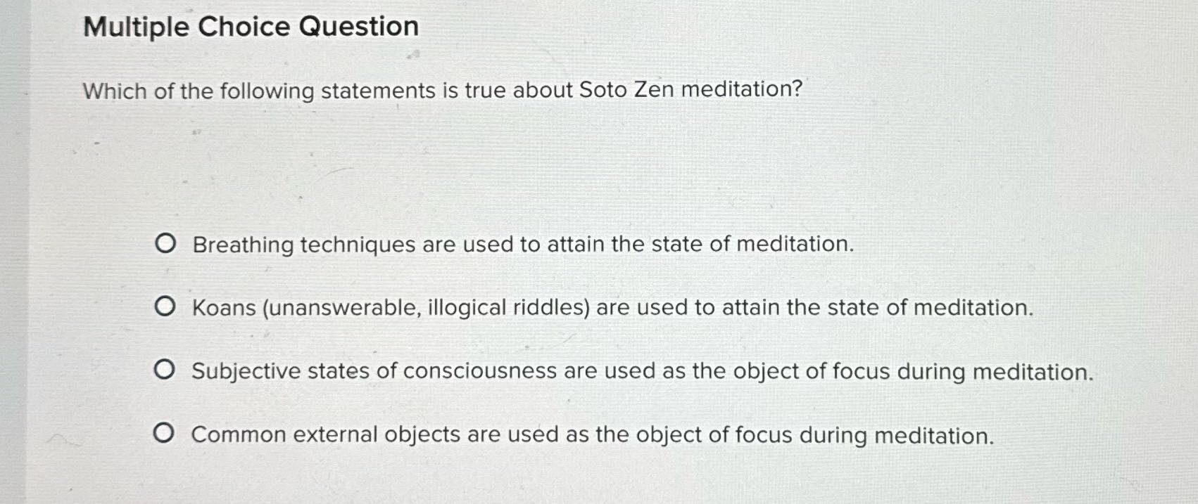 Multiple Choice Question Which of the following