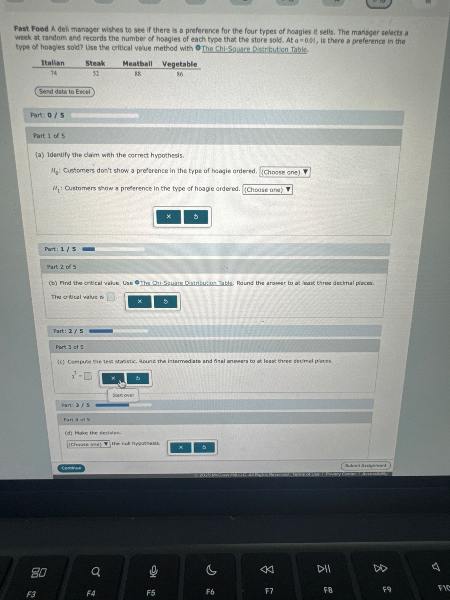 Part: 2 / 5 Part 3 of 5 (c) Compute the test