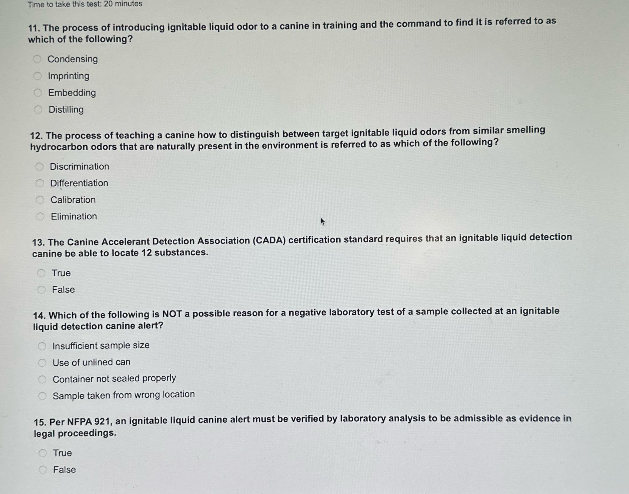 Time to take this test: 20 minutes 11. The