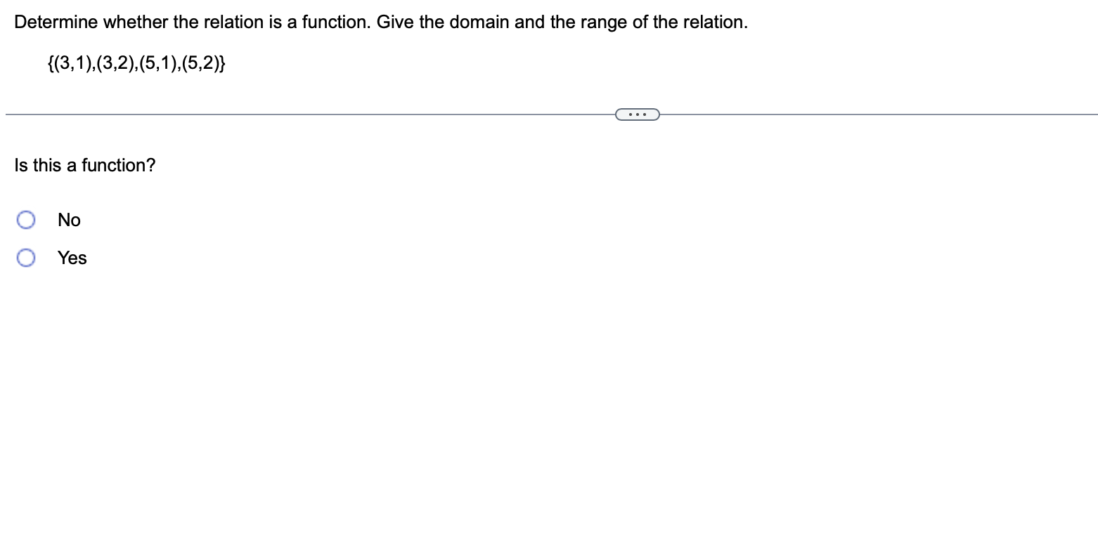 the answer Determine whether the relation is a