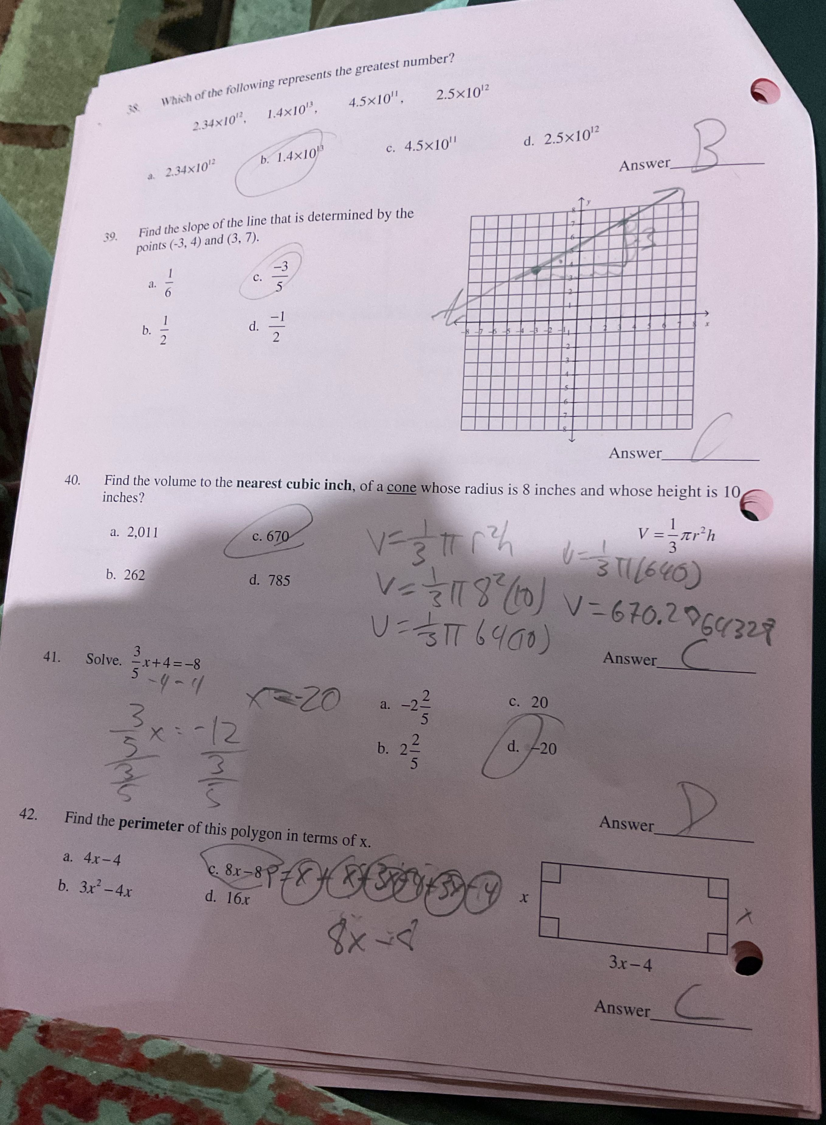 Which of the following represents the greatest