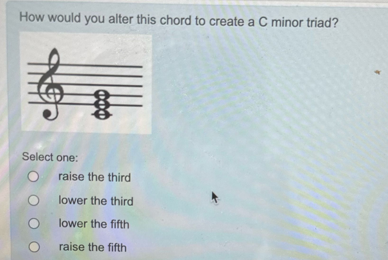 How would you alter this chord to create a C