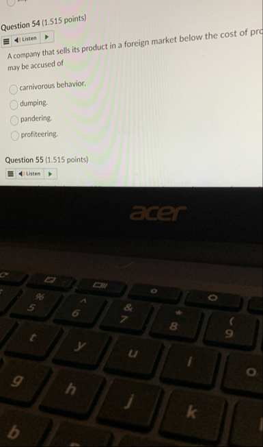 Question 5 4 ( 1 . 5 1 5 points ) A company that