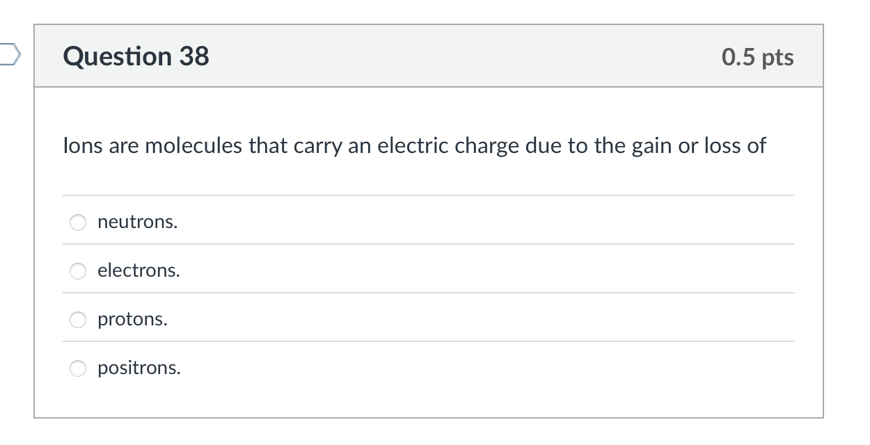 which is the correct answer? >| Question 38 lons