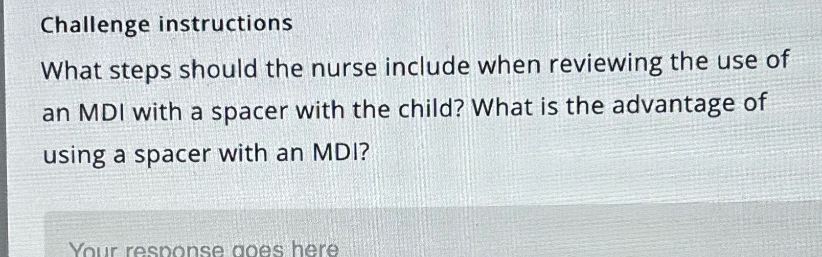 Challenge instructions What steps should the