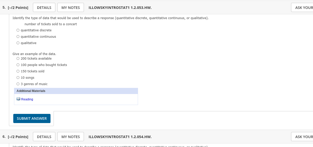how to solve 5. [-/2 Points] DETAILS MY NOTES