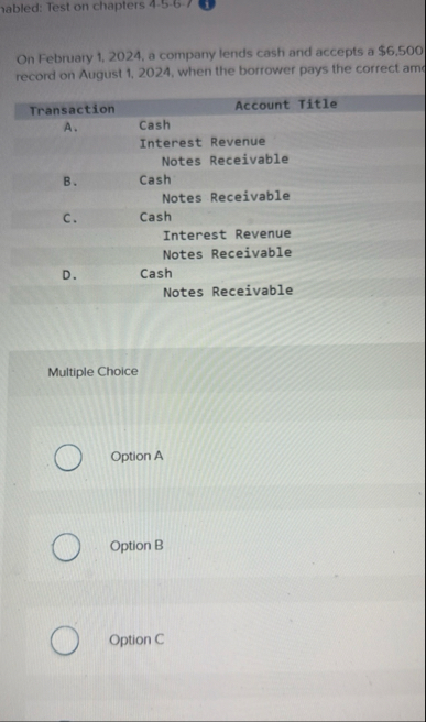 On February 1 , 2 0 2 4 , a company lends cash