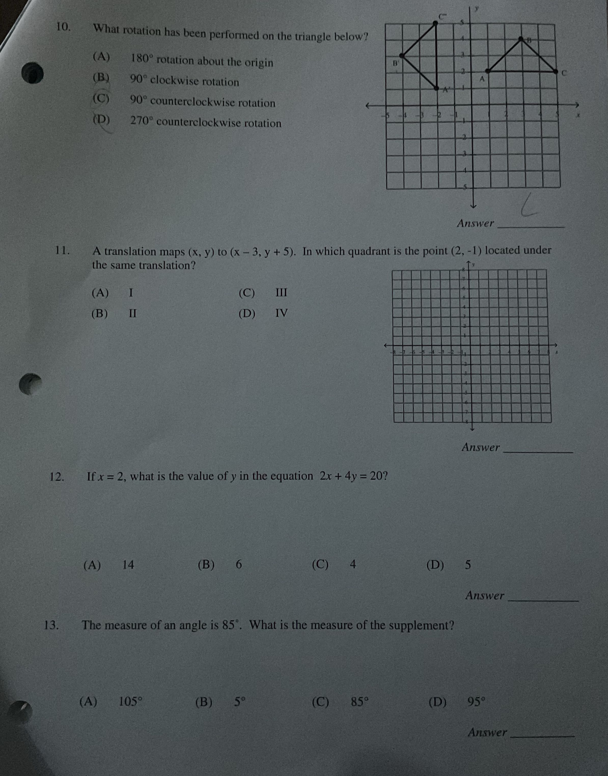 10. What rotation has been performed on the