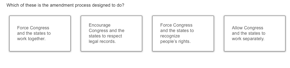 answer Which of these is the amendment process