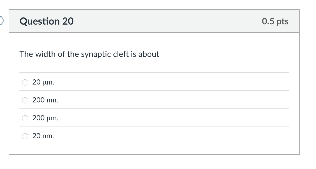 which is the correct answer? Question 20 0.5 pts