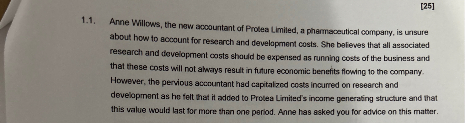 [ 2 5 ] 1 . 1 . Anne Willows, the new accountant