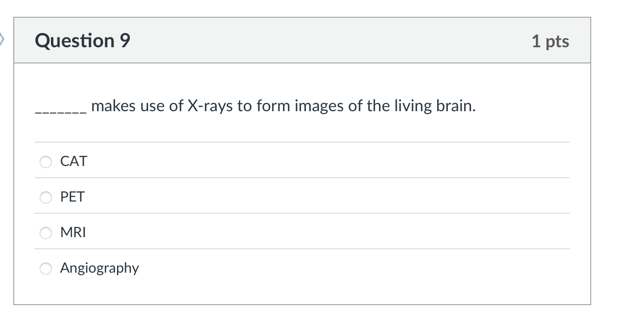 which is the correct answer? Question 9 1 pts