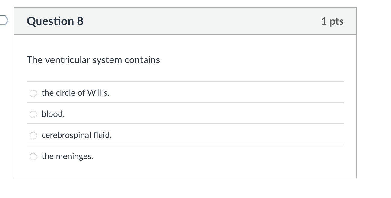 which is the correct answer? Question 8 1 pts The